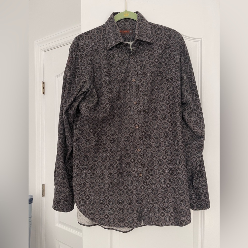 Etro Milano Made in Italy Paisley Print Button Front Shirt Size 40 L - Picture 2 of 5